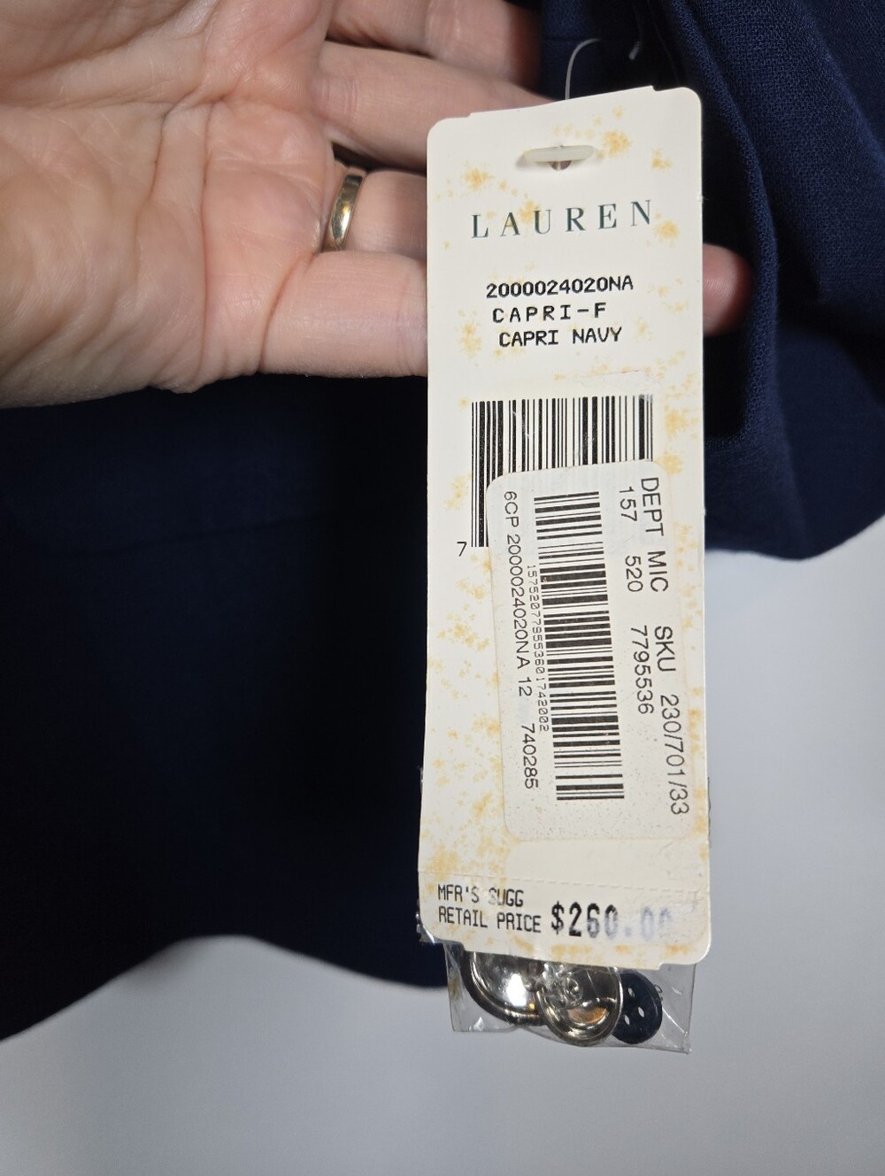 NEW Lauren Ralph Lauren Navy Blue Wool Blazer Jacket 12 Silver Buttons Crest - Picture 12 of 16